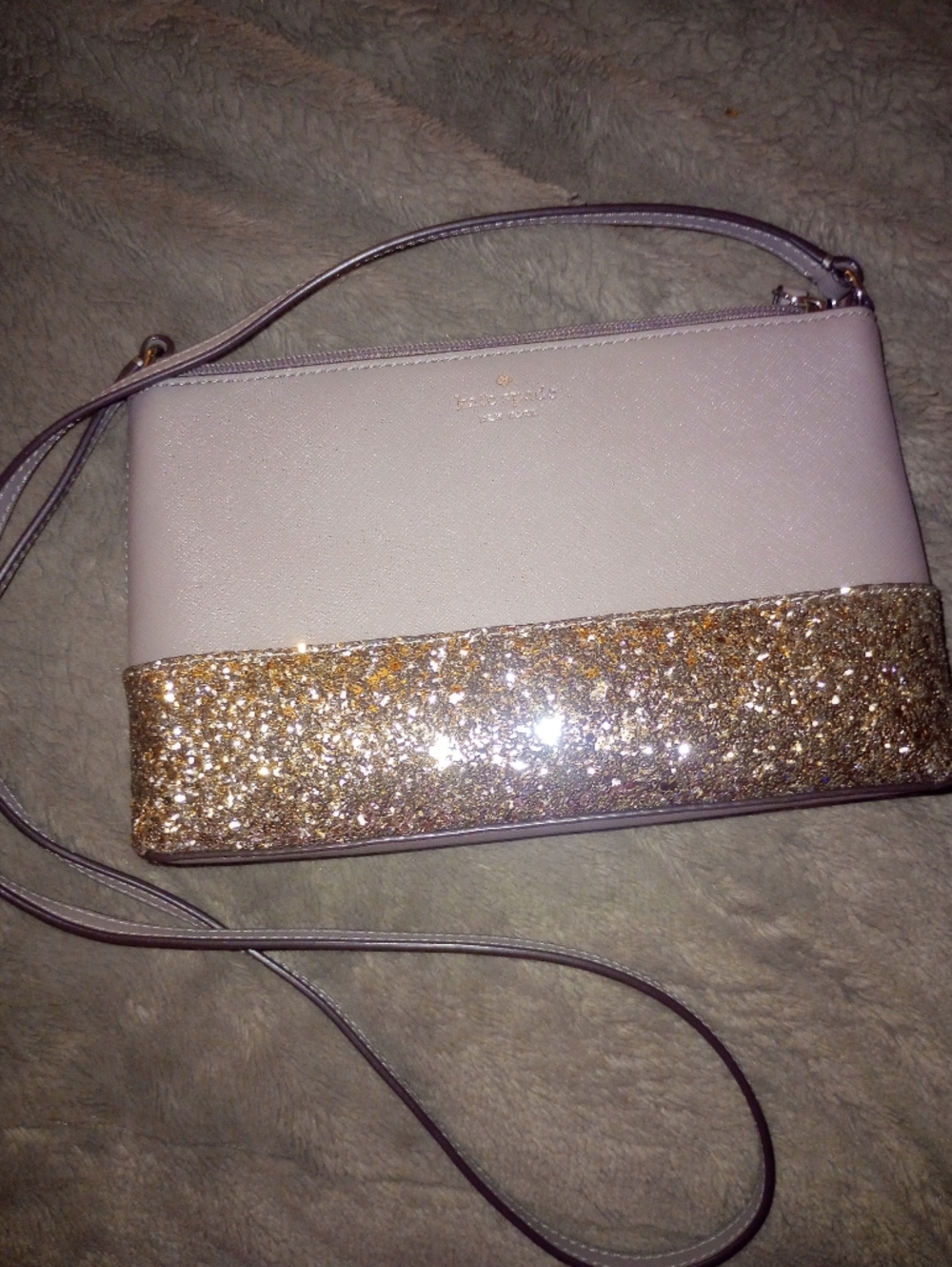 Kate Spade Greta Court Glitter Ramey Crossbody Bag Cityscape (Grey)